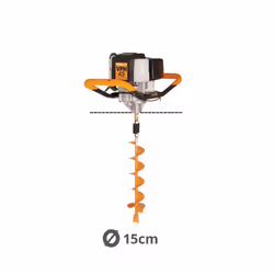 Tarière thermique Villager VPH 43 à moteur 42,7 cm3 développant une puissance de 1,5 cv. Inclus une vrille de 15cm. Tarière m ...