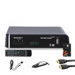 SEDEA RÉCEPTEUR SATELLITE + CARTE TNTSAT V6 + CÂBLE HDMI + CÂBLE 12V + DÉPORT IR