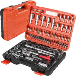 Coffret De Douilles à chocs CompactMallette à Outils108 PCSClés à Cliquet 1-2+1-4 (72 Dents) de Dégagement10-32mmpour