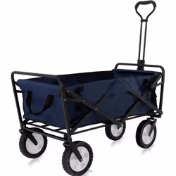 ISE Chariot de Jardin de Plage 4 roues PliableRemorque de transport à Main extérieur avec bâche amovible -90L-360°