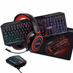 Pack Pro Gamer AMSTRAD HUNTERS-SWITCH007: Clavier Souris tapis Casque & convertisseur PC - PS3/4 - XBOX 360/ONE/S/X - SWITCH