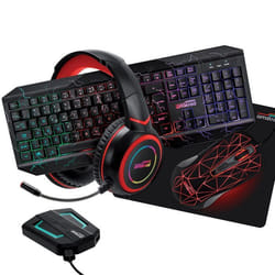 Pack Pro Gamer AMSTRAD HUNTERS-SWITCH007: Clavier Souris tapis Casque & convertisseur PC - PS3/4 - XBOX 360/ONE/S/X - SWITCH
