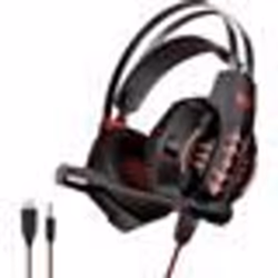 Casque gamer OVLENG GT63 rouge avec micro et retro éclairage LED - Haut-parleur 40mm - Contrôle du volume