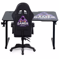 Pack gamer - Amstrad - DESK120Z-GAMER & 900-LED-GAMER - 1m20 - Noir - Éclairage LED RGB