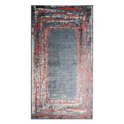 Tapis de salon 160x230 cm Polyester Ring Rouge