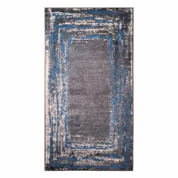 Tapis de salon 160x230 cm Polyester Ring Bleu