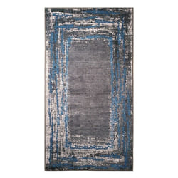 Tapis de salon 160x230 cm Polyester Ring Bleu