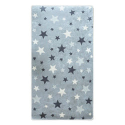 Tapis chambre enfant 100x150 cm Polyester Etoile Gris