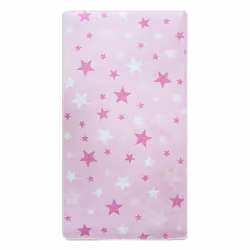 Tapis chambre enfant 100x150 cm Polyester Etoile Rose