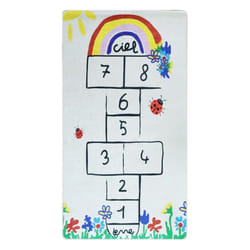 Tapis chambre enfant 80x150 cm Polyester Marelle Beige