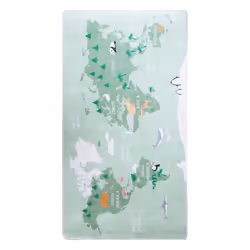 Tapis chambre enfant 80x150 cm Polyester Monde Vert