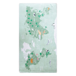 Tapis chambre enfant 80x150 cm Polyester Monde Vert