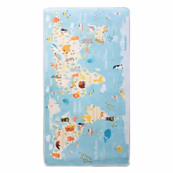 Tapis chambre enfant 80x150 cm Polyester Monde Bleu