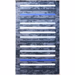 Tapis de salon 120x180 cm Polyester Rayures Noir