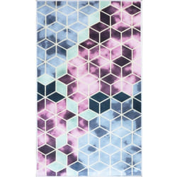 Tapis de salon 160x230 cm Polyester Luxe Rose
