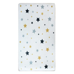 Tapis chambre enfant 80x150 cm Polyester Etoile Ecru