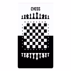 Tapis chambre enfant 80x150 cm Polyester Echec Noir