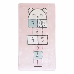 Tapis chambre enfant 80x150 cm Polyester Marelle Rose