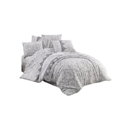 Parure de lit 220x240 cm Polycoton Lantis Gris