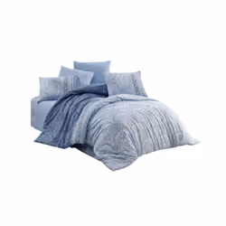 Parure de lit 220x240 cm Polycoton Carin Bleu