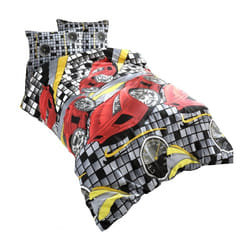 Parure de lit enfant 140x200 cm Polycoton Speed Rouge