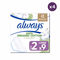 4x9 Serviettes Hygiéniques Always Cotton Protection Long