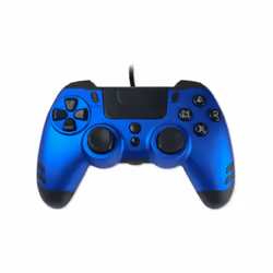 Lexip Metaltech - Manette Filaire - Bleu Saphir (Multi), Manette de jeu, PC, PlayStation 4, Croix directionnelle, Bouton d'ac ...