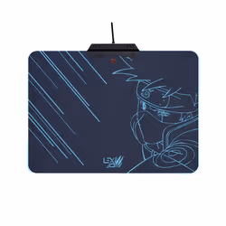 Lexip TSXLXMP0002, Noir, Bleu, Image, Base antidérapante, Tapis de souris de jeu