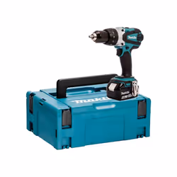 Perceuse à percussion Makita couple de serrage de 91 Nm - DHP458T1J La perceuse visseuse à percussion Makita DHP458 est puiss ...