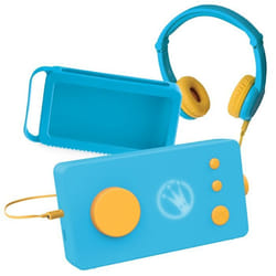 Console Educative - Pack Ma Fabrique à Histoires Bleue avec Casque audio bleu et sa Coque Bleue - Lunii