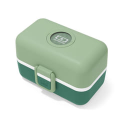 MONBENTO - Lunch Box Enfant - Boîte Repas et/ou Goûter 3 Compartiments - Idéal Ecole/Parc - Sans BPA - MB Tresor vert Forest