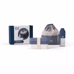 MONBENTO - Coffret cadeau Lunch box avec Bento Box MB Original et accessoires bleu Natural