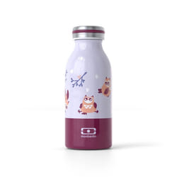 MONBENTO - Bouteille Isotherme Enfant - Gourde Inox Isotherme 350ml - Garde au Chaud/Froid - MB Cooly mauve Owly