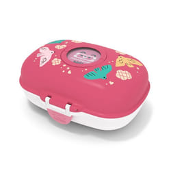 MONBENTO - Boîte à Goûter Snack Box Hermétique - Idéal Pour Ecole ou Parc - MB Gram rose Birds