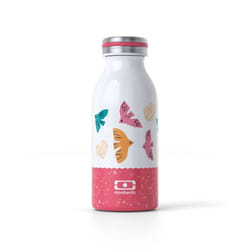 MONBENTO - Bouteille Isotherme Enfant - Gourde Inox Isotherme 350ml - Garde au Chaud/Froid - MB Cooly rose Birds