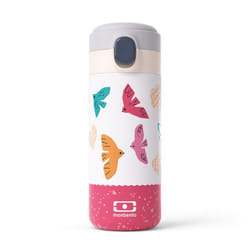 MONBENTO - Gourde Isotherme - Petite Gourde Hermétique 360ml - Garde au Chaud/Froid jusquà 12h - MB Pop rose Birds