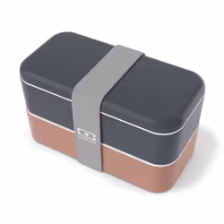 MONBENTO - Bento box - Lunch Box 2 Compartiments - Idéal pour Travail/Ecole - Made In France - MB Original Bleu Natural / Ros ...
