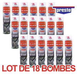 18 bombes de produit nettoyant pour freins - Voiture - Moto - Sans acétone - Presto