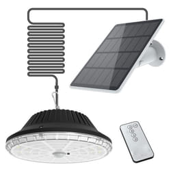 Lampe solaire à suspendre EZICLEAN Solar Roof Noir - LED - Détecteur de mouvement - 3W - Extérieur