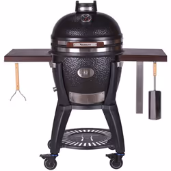 Barbecue Kamado, fumoir, four, rotissoire et plancha polyvalent Idéal pour 5-8 personnes diamètre cuisson 44cm , Nombreuses o ...