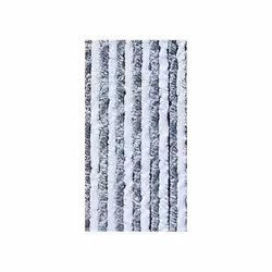 Rideau de porte chenilles gris / blanc pour caravane et camping-car
