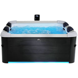 Spa rigide oslo Mspa 6 personnes gris. 4 coussins. bâche incluse. hydromassages système