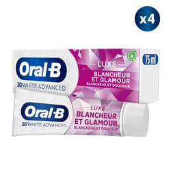 4 Dentifrices Oral-B  3D White Advanced Luxe Blancheur et Glamour 75ml
