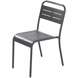 Lot de 6 chaises en acier gris foncé BERGAME, Concept Usine