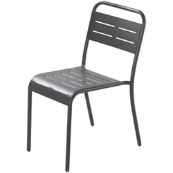 Lot de 6 chaises en acier gris foncé BERGAME, Concept Usine