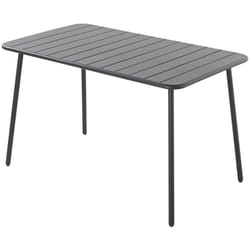 Bergame - Table en acier 4/6 places gris foncé