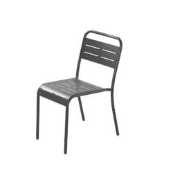 Lot de 4 chaises en acier gris foncé BERGAME, Concept Usine