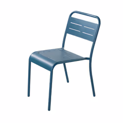 Lot de 4 chaises en acier bleu BERGAME, Concept Usine