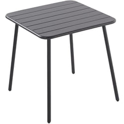 Bergame - Table de jardin carrée en acier gris foncé