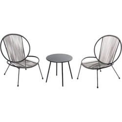 Concept-usine - rete - Ensemble de 2 fauteuils + 1 table basse gris foncé